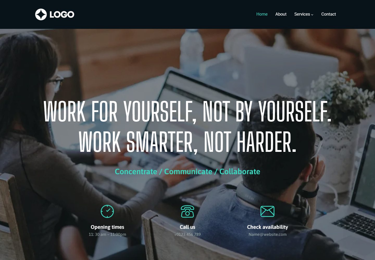 Co-working homepage design