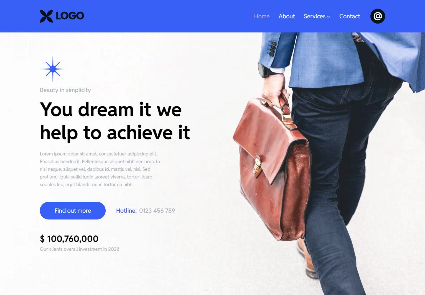 Invest homepage design